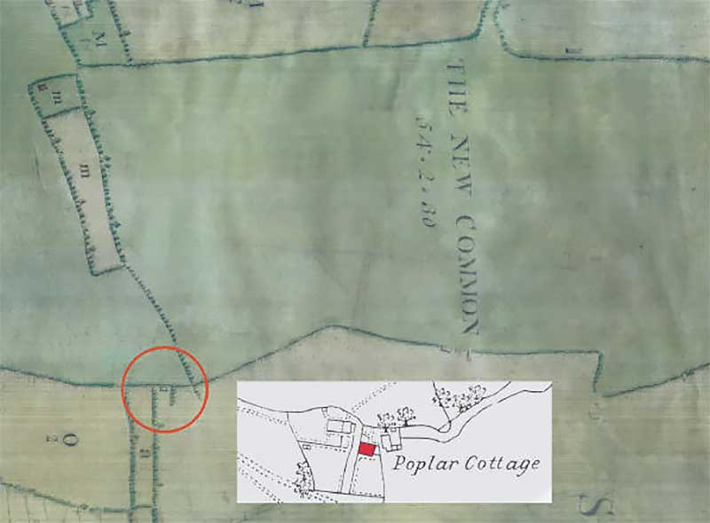 Poplar Cottage map from c1739