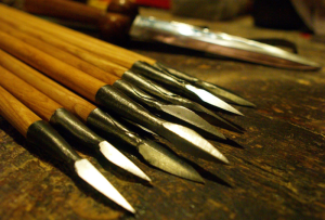 Arrow Making 477 Arrow making workshop at the Weald & Downland Living Museum